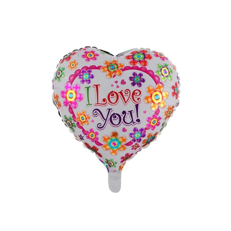 Love You Colorful Flower Design Balloon