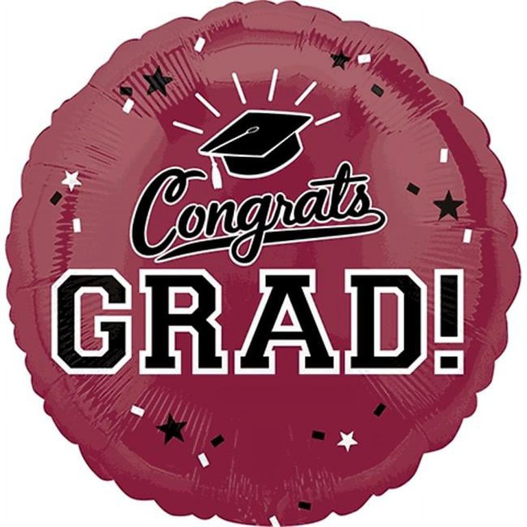 Burgundy Congrats Grad Balloon