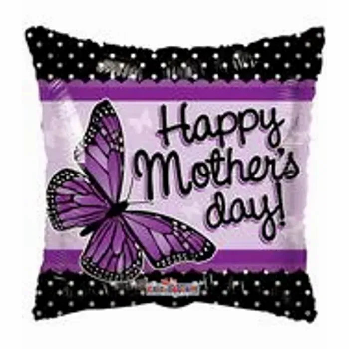 Happy Mother's Day Balloon with Purple Butterfly