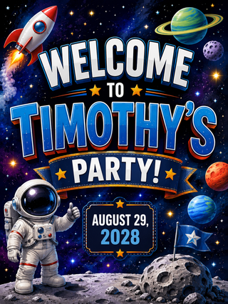 Space 2 Birthday Sign