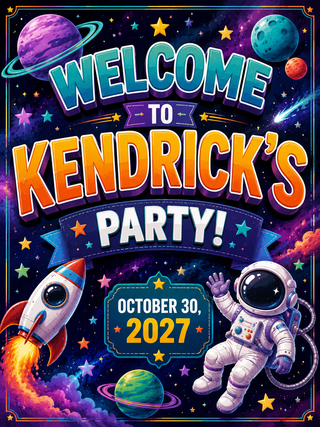 Space 1 Birthday Sign