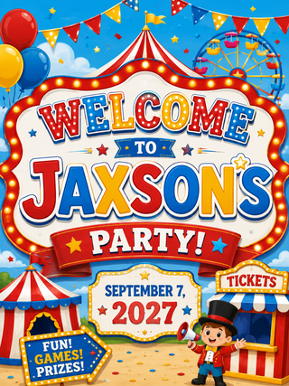 Carnival Design 2 Birthday Sign