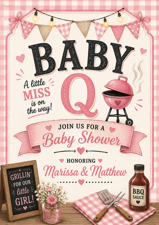 Baby Q Design  1 (Girl) Baby Shower Sign