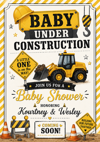 Baby Under Construction Baby Shower Sign
