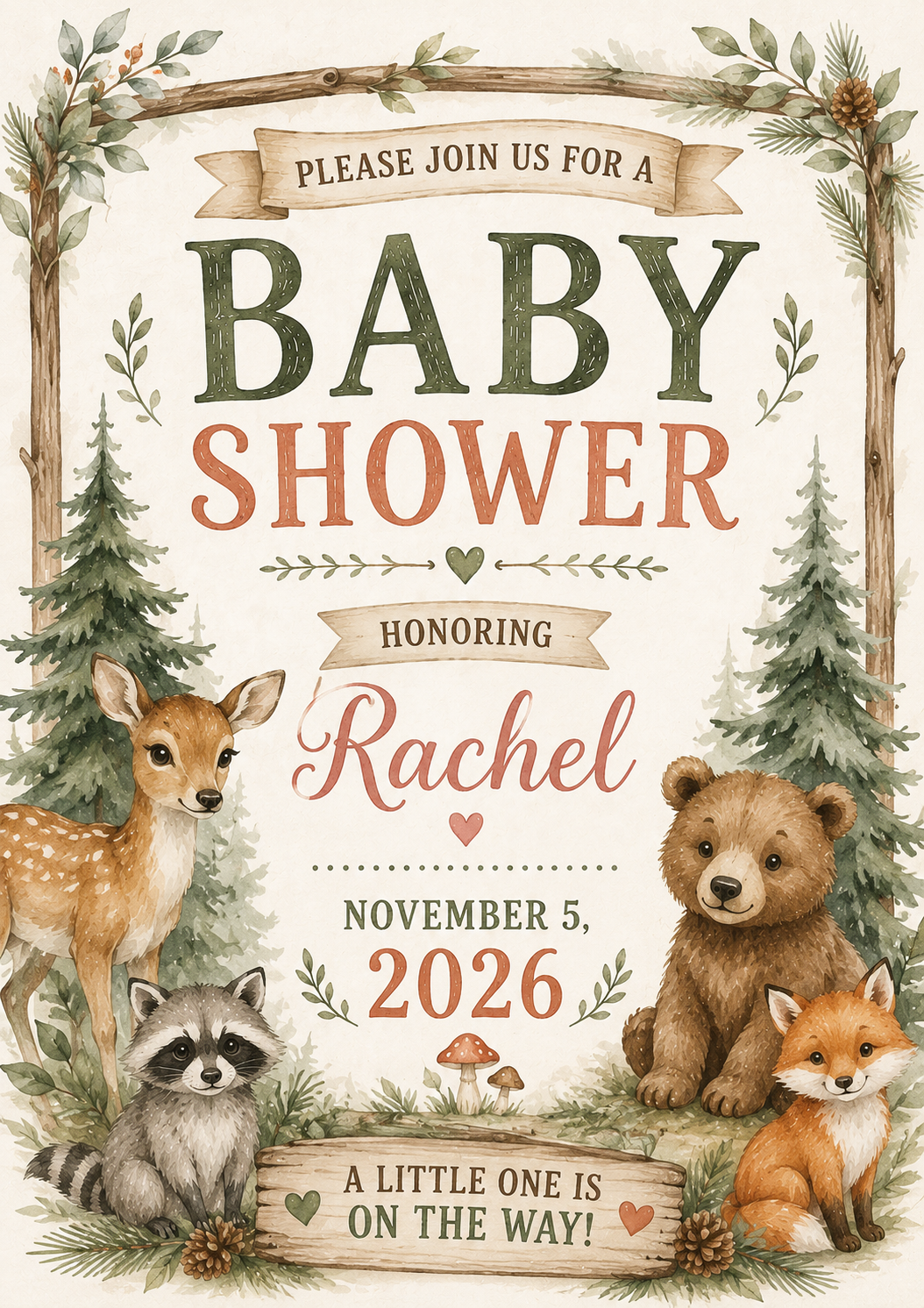 Woodland Baby Shower Sign