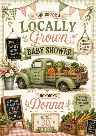 Locally Grown Baby Shower Sign