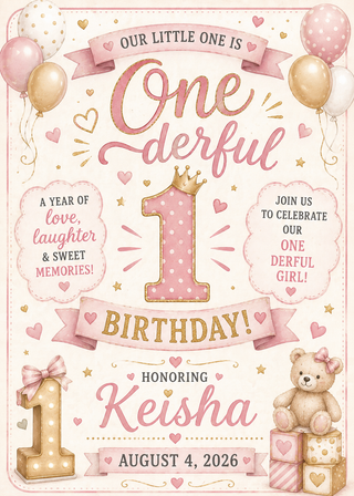 Onederful Party Sign