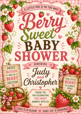 Berry Sweet Baby Shower Sign