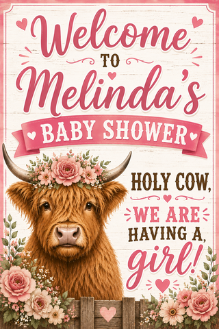 Holy Cow We Are Having A Baby Baby Shower Sign