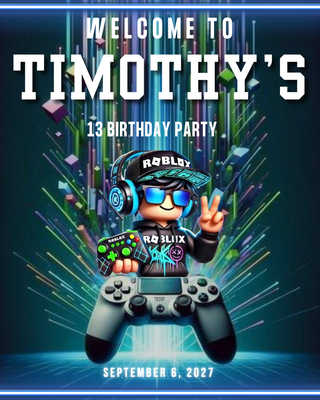 Game Party Sign Design 2