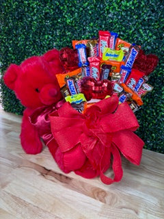 Bear and Chocolate Lover Valentine Bouquet