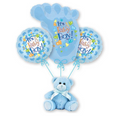 Baby Boy Balloon Bouquet with Blue Bear Weight
