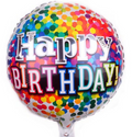 Happy Birthday Colorful Dot Balloon