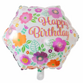 Happy Birthday Balloon with Flower Print