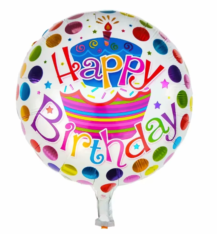 Cupcake and Polka Dot Birthday Balloon