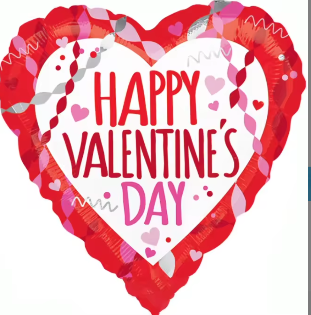 Happy Valentine Streamer Balloon