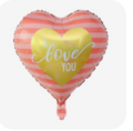 Striped I love you balloon