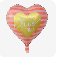 Striped I love you balloon