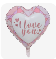 I Love You Geometric Design Balloon