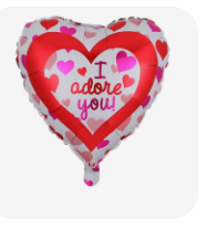 I Adore You Balloon with Pink and Red Hearts