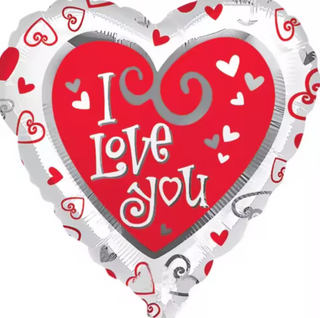 I Love You with Whimsical Hearts Balloon