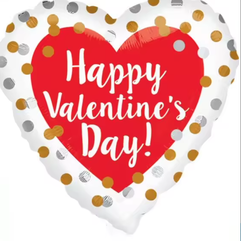 Happy Valentine's Day Polka Dot Balloon