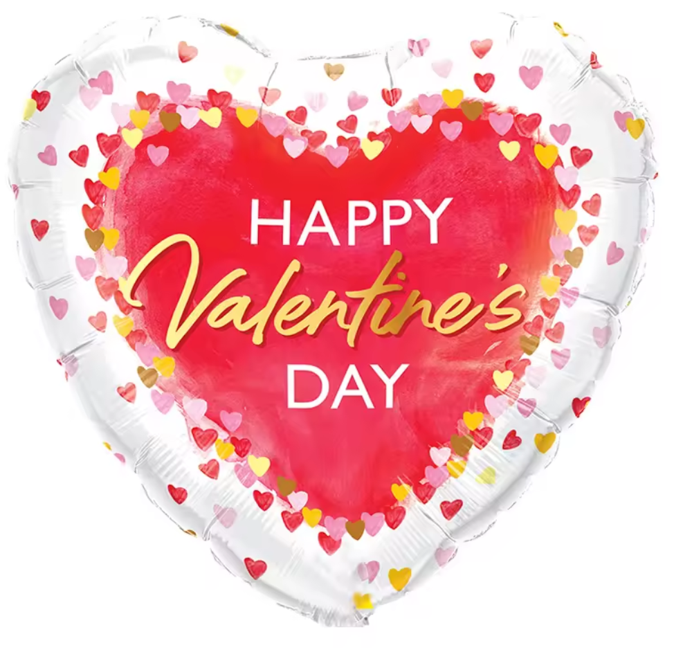 Happy Valentine's Day Balloon with mini hearts