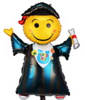 Smiley Graduation Balloon with Blue- 35 inch