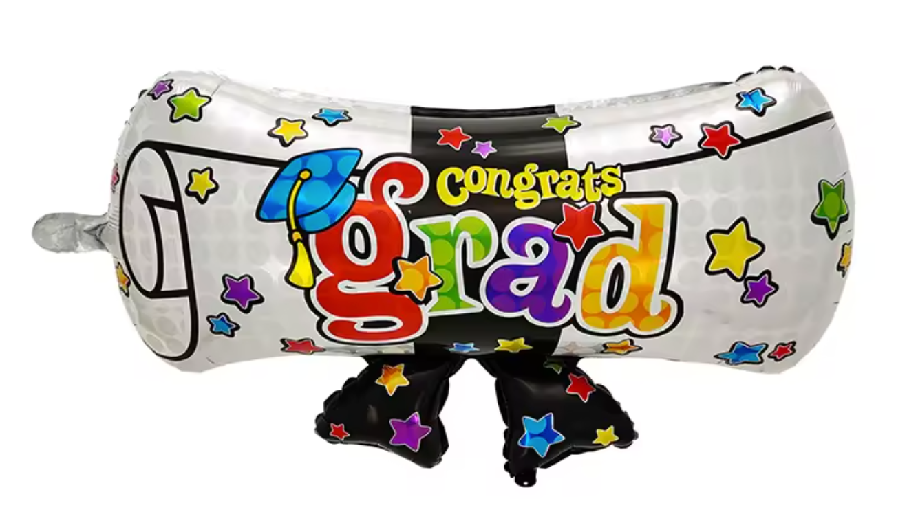 Colorful Scroll Balloon- 21 by 34 inch
