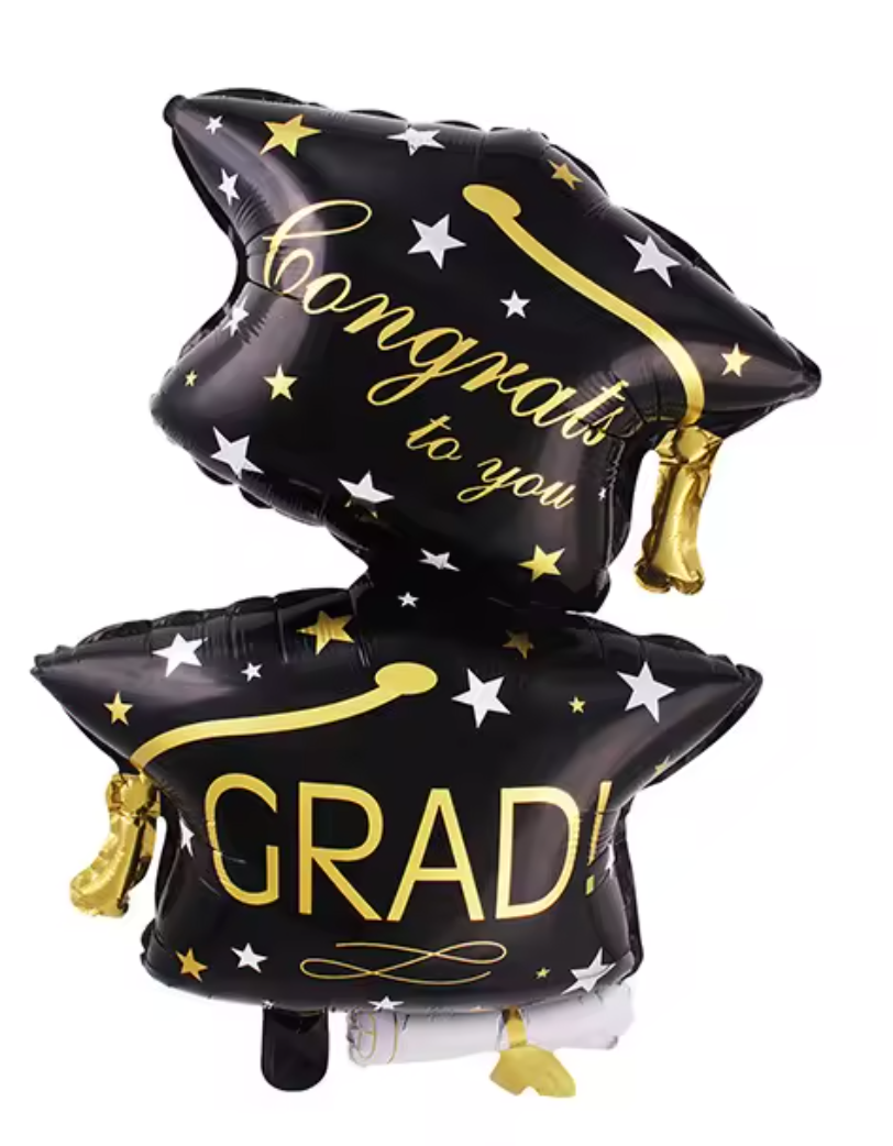 Double Graduation Hat Balloon- Large