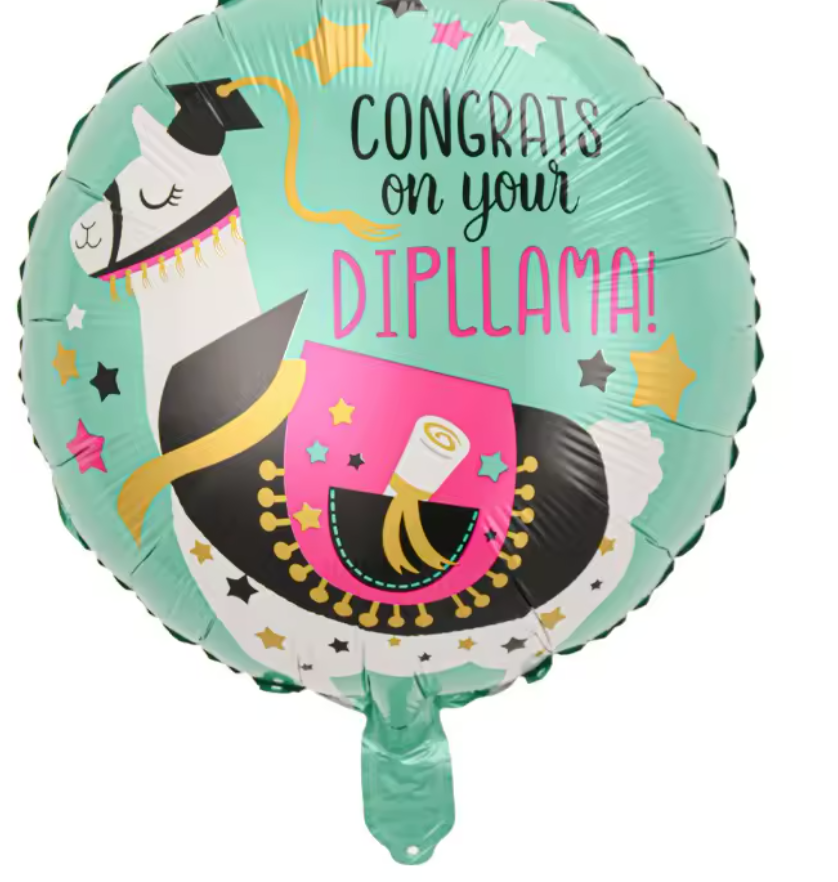 Llama Congrats on Your Dipllama Balloon