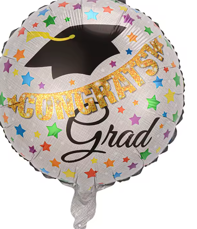Congrats Grad Balloon with Colorful Stars