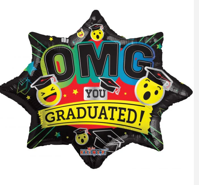 OMG You graduated emoji balloon - 20 inch