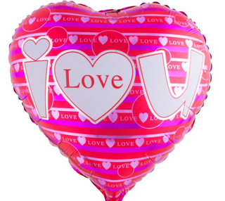I Love  U pink Balloon