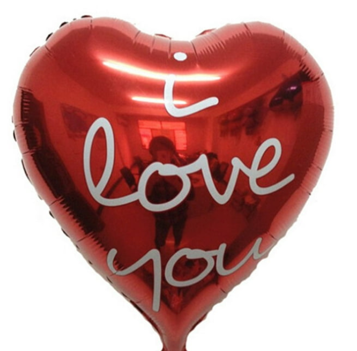Red Heart with White I Love You Balloon