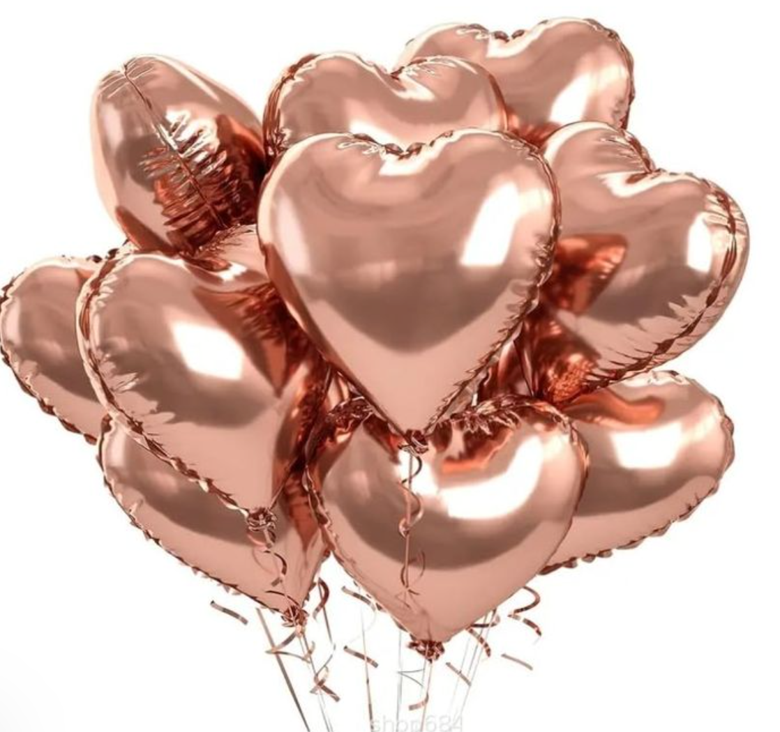 Dozen Heart Bouquet- Rose Gold