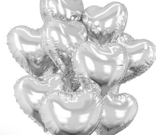Dozen Bouquet of Hearts- Silver