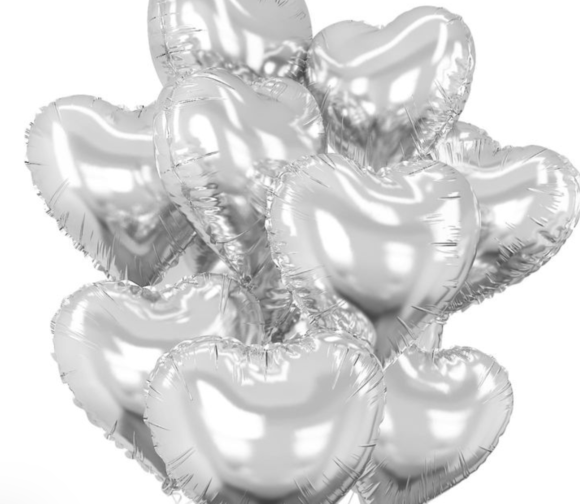 Dozen Bouquet of Hearts- Silver