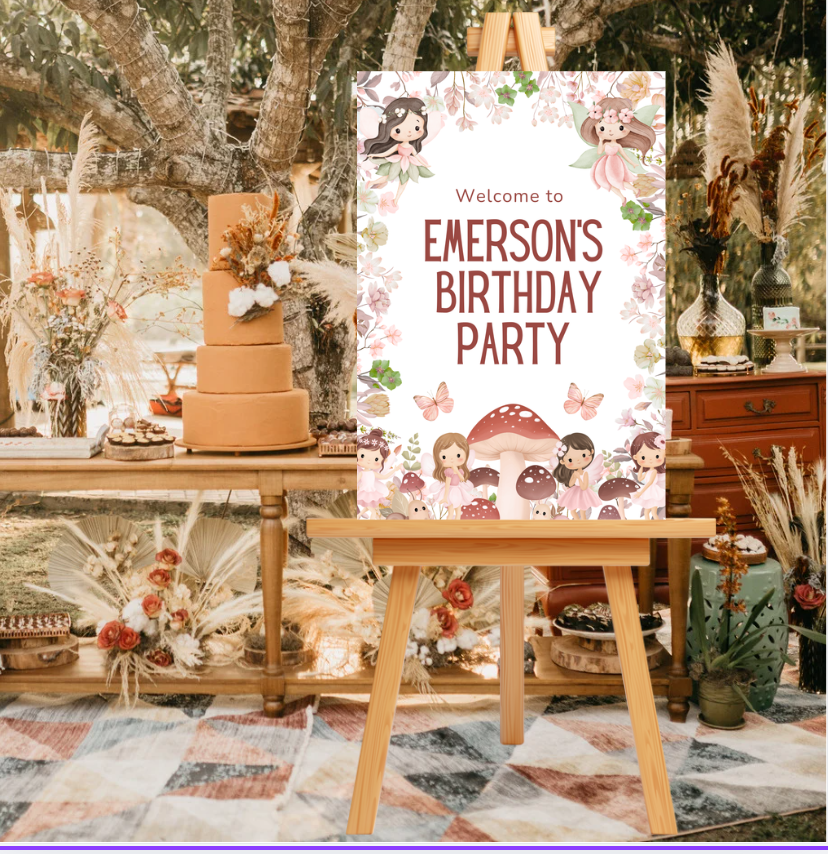 Enchanted Fairy Design 1 Party Sign