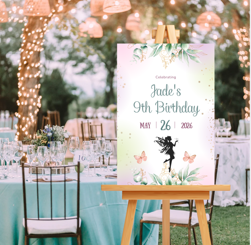 Enchanted Fairy Design 2 Party Sign