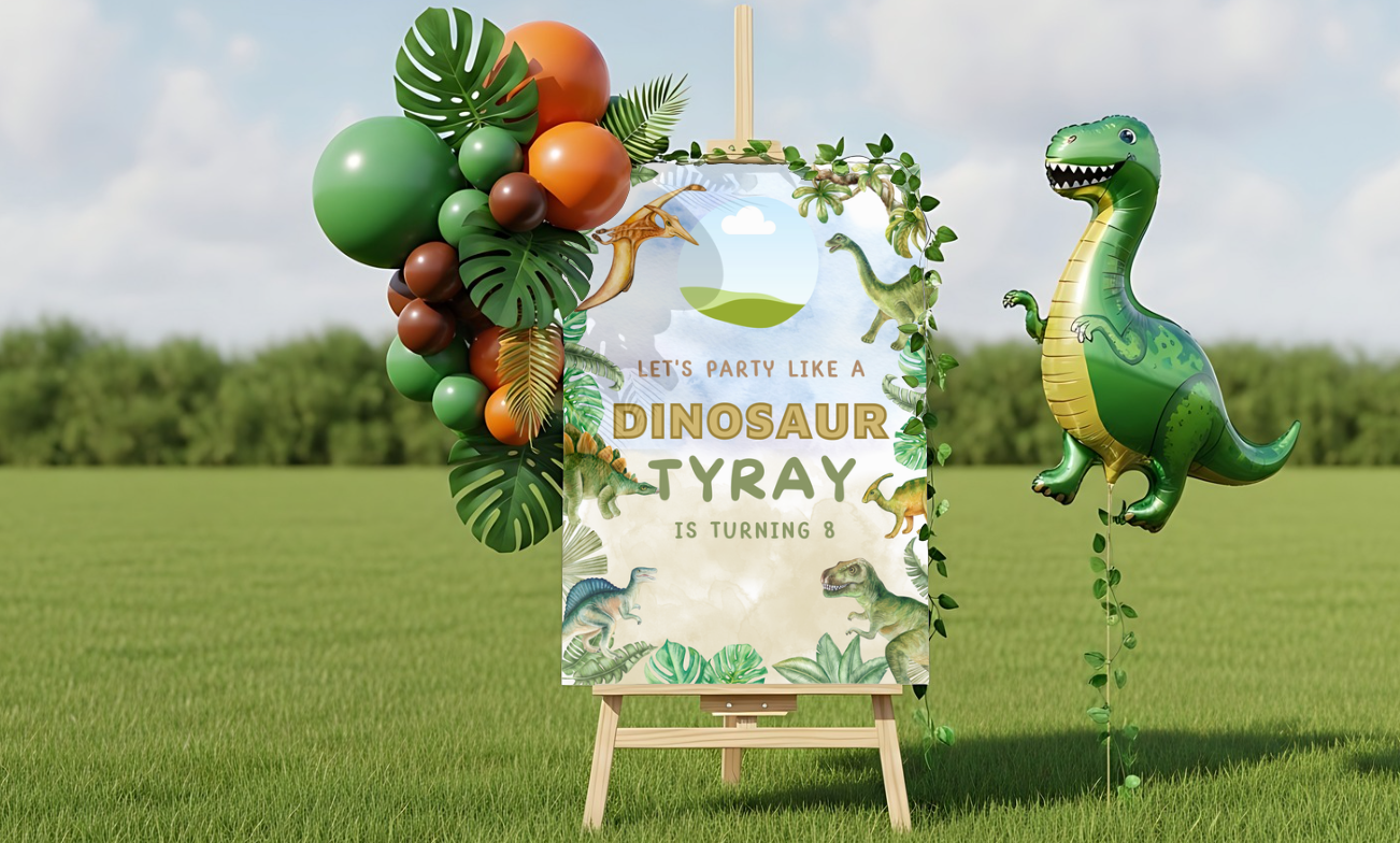 Dinosaur Design 1 Party Sign