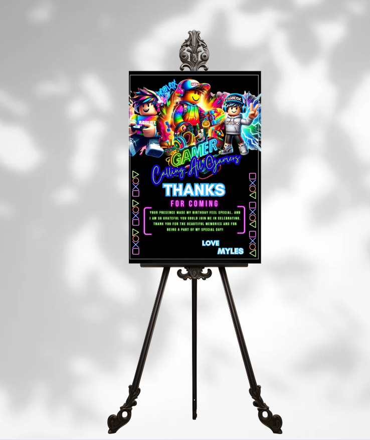 Game Party Sign Design 1