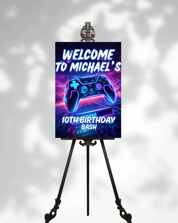 Level-up Game Party Sign