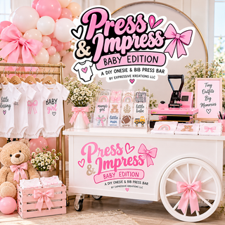 Press &amp; Impress: Baby Edition A DIY Onesie &amp; Bib Press Bar Experience