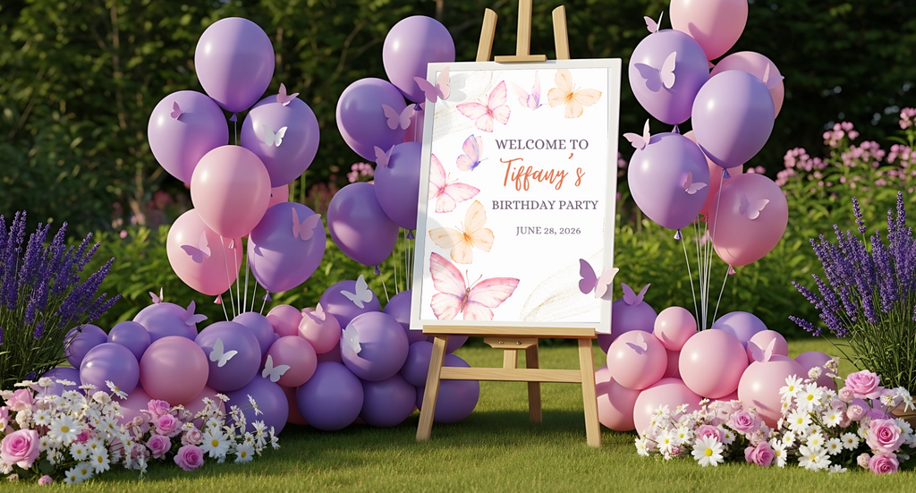 Butterfly Welcome Party Sign
