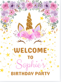 Unicorn Design 2 Party Welcome Sign