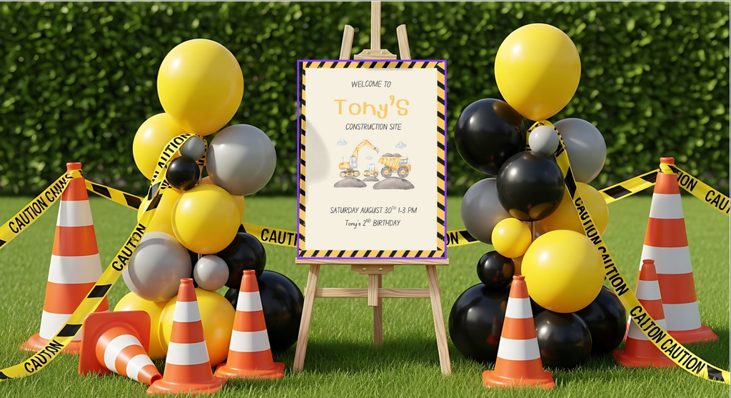 Construction Party Sign